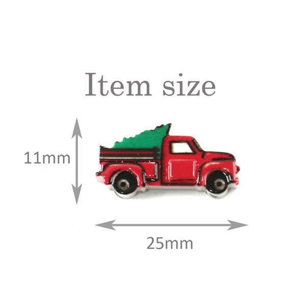 Red Christmas Truck Resin