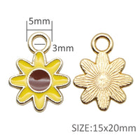 Alloy Flower Charm White OR Yellow